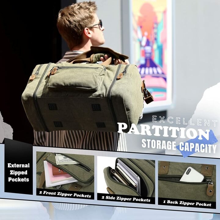 Gonex 60L Canvas Duffle Bag for Travel & Weekend