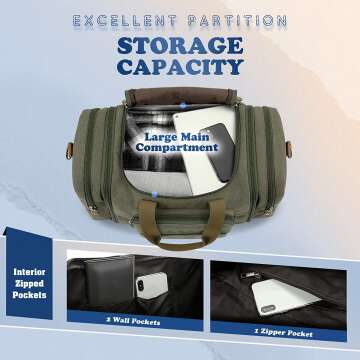 Gonex 60L Canvas Duffle Bag for Travel & Weekend