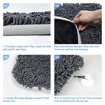 Snuffle Mat for Dogs, 17'' x 21'' Dog Feeding Mat, Enrichment Foraging Mat for Smell Training and Slow Eating, Stress Relief, Encourages Natural Foraging Skills, 2 Suction Cups, 2 Ropes, 1 Licking Mat