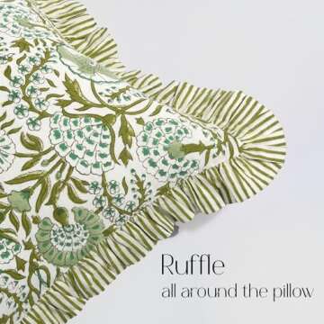 CPC Agate Green Ruffle Sham Cover for Stylish Home Decor