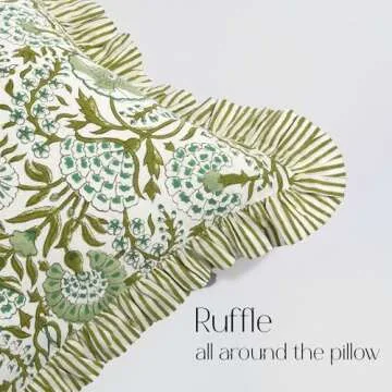 CPC Agate Green Ruffle Sham Cover for Stylish Home Decor