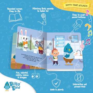 DITTY BIRD Board Books for Toddlers 1-3 | Potty Time Sound Book |Toilet Training Nursery Rhyme Toys ...