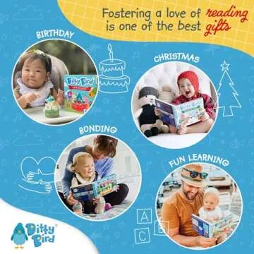 DITTY BIRD Board Books for Toddlers 1-3 | Potty Time Sound Book |Toilet Training Nursery Rhyme Toys | Interactive Toddler Books for 1 Year Old to 3 Year Olds | Baby Sound Books with 12 Sounds