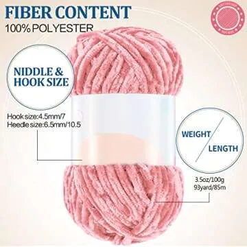 Xinnun Chenille Yarn 12 Skeins for DIY Crafts and Knitting