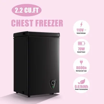 Compact Chest Freezer Energy Saving 2.2 cu.ft Storage