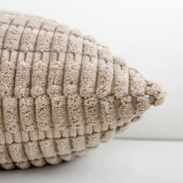 WELTRXE 2 Packs Light Brown Throw Pillow Covers for Home