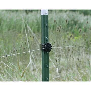 Zareba ITPLB-Z Pin-lock T-Post Insulator, 25 per Bag, Durable Black