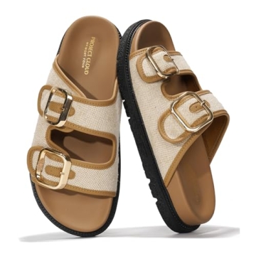 Project Cloud 100% Genuine Leather Slides for Women Platform Sandals Women Comfortable Summer Sandal...