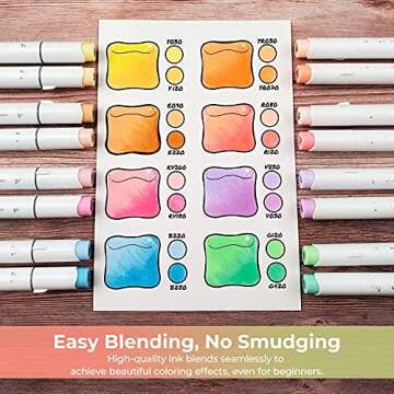 Ohuhu Pastel Markers Brush Tip - 48 Pastel Colors Double Tipped, Marker Set of Honolulu Sweetness for Artist Adults Coloring Sketching Illustration- Brush & Chisel- Alcohol-based Refillable Ink