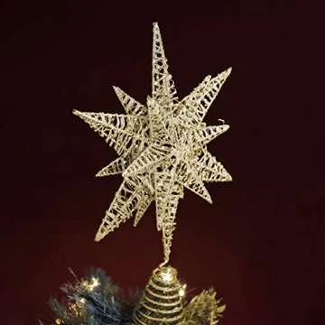 Ornativity Gold Star Tree Topper - Elegant Xmas Decoration
