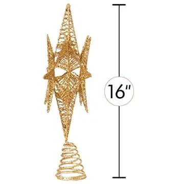 Ornativity Gold Star Tree Topper - Elegant Xmas Decoration
