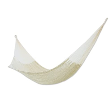 NOVICA Hand Woven Cotton Mayan XL Double Hammock for Ultimate Relaxation