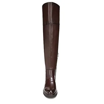 Franco Sarto Battina Knee High Boots Brown Leather Size 8 M