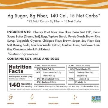 Rip Van Wafels Gluten-Free Stroopwafel - Dutch Caramel & Vanilla Stroopwafels Healthy Snacks Non-GMO Low Sugar (6g) Calorie, 12 Count