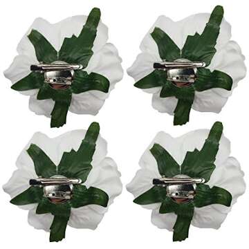 La Homein Sanrich 4pcs/Pack Fabric Rose Hair Flowers Clips Mexican Hair Flowers Hairpin Brooch Headp...