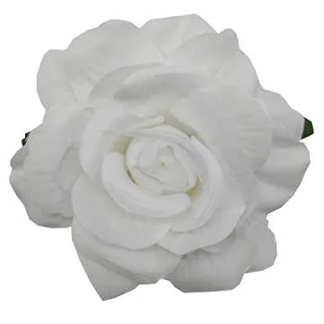 La Homein Sanrich 4pcs/Pack Fabric Rose Hair Flowers Clips Mexican Hair Flowers Hairpin Brooch Headpieces (White)