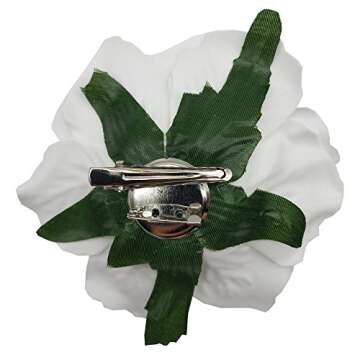 La Homein Sanrich 4pcs/Pack Fabric Rose Hair Flowers Clips Mexican Hair Flowers Hairpin Brooch Headpieces (White)