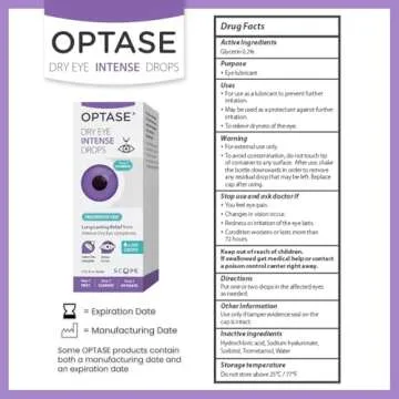 Optase Dry Eye Intense Drops - Preservative Free Eye Drops for Long Lasting Relief - Artificial Tear...