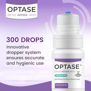 Optase Dry Eye Intense Drops - Preservative Free Eye Drops for Long Lasting Relief - Artificial Tears to Relieve Severe Dry Eye Symptoms - Multidose Bottle - Step 3 Hydrate - .33 fl oz, 300 Doses