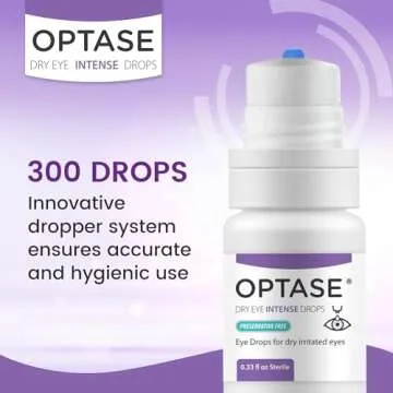 Optase Dry Eye Intense Drops - Preservative Free Eye Drops for Long Lasting Relief - Artificial Tears to Relieve Severe Dry Eye Symptoms - Multidose Bottle - Step 3 Hydrate - .33 fl oz, 300 Doses