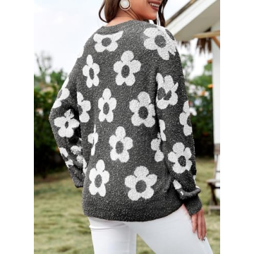 Dokotoo Women's Ivory Flora Knit Sweater Fall Fashion
