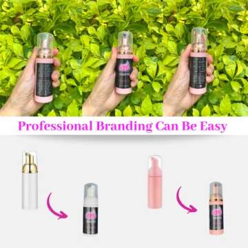 Lash Shampoo Label Stickers for Bottle 50pcs Eyelash Extensions Bath Wash Labels for Foam Pump Dispenser