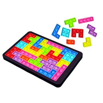 Tetro Tappers pop it Puzzle, a Good Birthday Party Game. A Push Bubble Silicone Sensory Fidget Toy That Provides Hours of Fun! Creative Gameplay for Teens, Adults, Seniors & Kids of All Ages!
