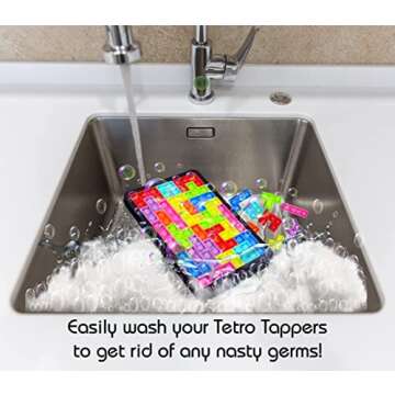 Tetro Tappers pop it Puzzle, a Good Birthday Party Game. A Push Bubble Silicone Sensory Fidget Toy That Provides Hours of Fun! Creative Gameplay for Teens, Adults, Seniors & Kids of All Ages!