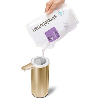 simplehuman 9 oz. Touch-Free Rechargeable Sensor Liquid Soap Pump Dispenser, Brass Stainless Steel