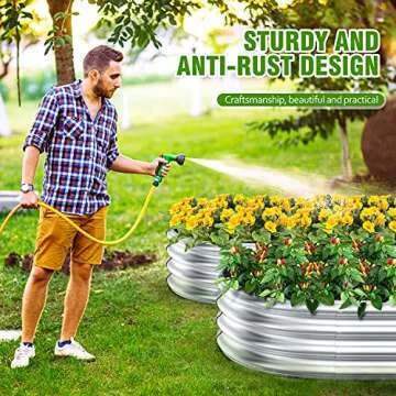 2 Pcs 8 x 3 x 1 FT Galvanized Steel Raised Garden Bed, Large Galvanized Steel Outdoor planter box for for Easy to DIY and clean - Raised Garden Beds outdoor for backyards, terraces and balconies