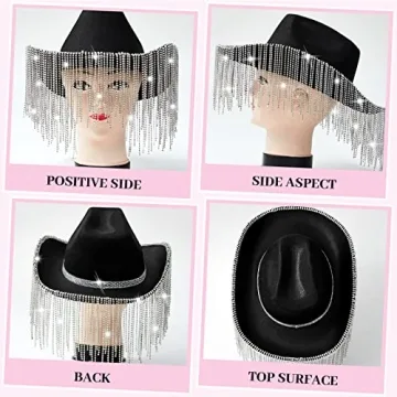 Rhinestone Cowboy Hat Glitter Style With Accessories