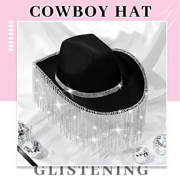 Rhinestone Cowboy Hat Glitter Style With Accessories