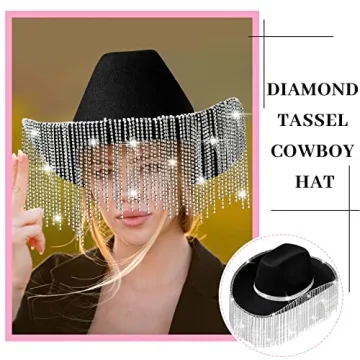 Rhinestone Cowboy Hat Glitter Style With Accessories