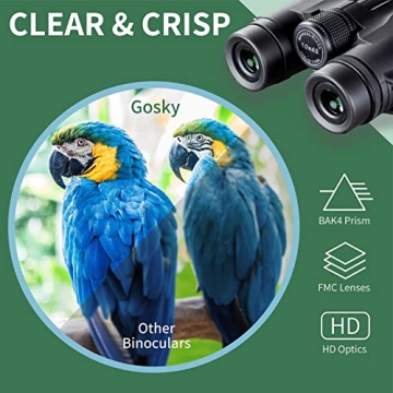 Gosky 10x42 HD Binoculars for Bird Watching Stargazing