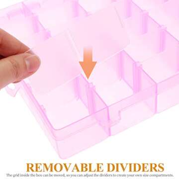 Adjustable 36 Grids Jewelry Storage Box Organizer - Pink