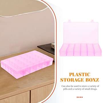 Adjustable 36 Grids Jewelry Storage Box Organizer - Pink