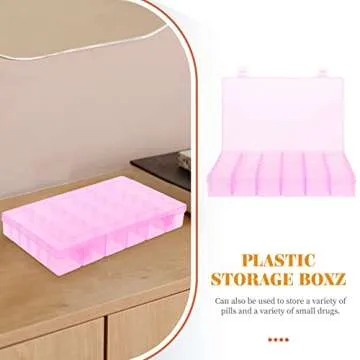 Adjustable 36 Grids Jewelry Storage Box Organizer - Pink