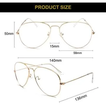 Stylish EYLRIM Blue Light Aviator Glasses for All