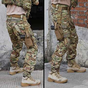 IDOGEAR Men's G3 Combat Pants with Knee Pads Multi Camouflage Trousers Airsoft Hunting Paintball Tactical Outdoor Pants (Multi-camo,38W x 33L)
