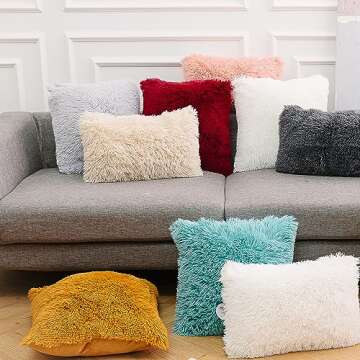 NordECO HOME Luxury Faux Fur Cushion Cover 20x20"