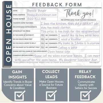 Open House Supplies. Real Estate Sign in Book Guest Registry Notepad for Collecting Realtor Leads & Home Sale Feedback. Kit has Form Pads, Door Hangers & Tent Card Displays. Stately Blue,Two-pack.