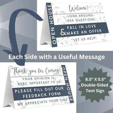 Open House Supplies. Real Estate Sign in Book Guest Registry Notepad for Collecting Realtor Leads & Home Sale Feedback. Kit has Form Pads, Door Hangers & Tent Card Displays. Stately Blue,Two-pack.