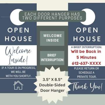 Open House Supplies. Real Estate Sign in Book Guest Registry Notepad for Collecting Realtor Leads & Home Sale Feedback. Kit has Form Pads, Door Hangers & Tent Card Displays. Stately Blue,Two-pack.