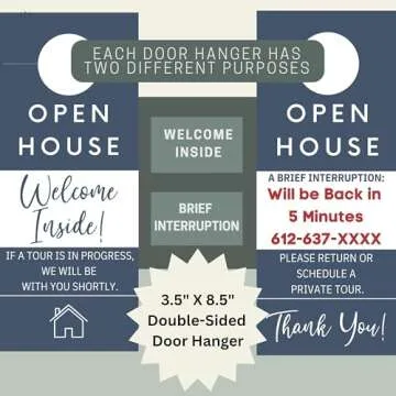 Open House Supplies. Real Estate Sign in Book Guest Registry Notepad for Collecting Realtor Leads & Home Sale Feedback. Kit has Form Pads, Door Hangers & Tent Card Displays. Stately Blue,Two-pack.