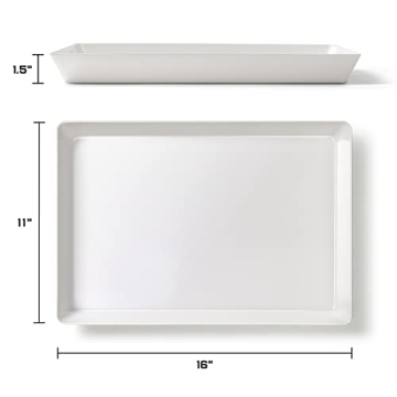 4-Pack Reusable White Serving Trays - Perfect for Parties
