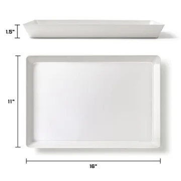 4-Pack Reusable White Serving Trays - Perfect for Parties