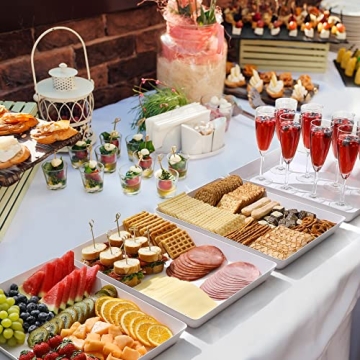 4-Pack Reusable White Serving Trays - Perfect for Parties