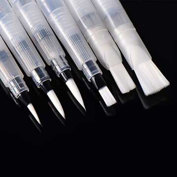 MAIYUE 12 PCS Watercolour Brush Pens, Refillable Water Brush Pens Water Brush Pens for Watercolor Painting with Assorted Tips Ink and Water Brush Pens for Paints, Artists, Painting, Calligraphy