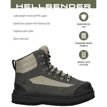 FROGG TOGGS Men's Hellbender Fishing Wading Boot – Comfortable & Durable