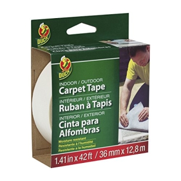 Duck Brand Indoor/Outdoor Carpet Tape - 1.41" x 42 Feet - Durable, Clear Adhesive for Versatile Use